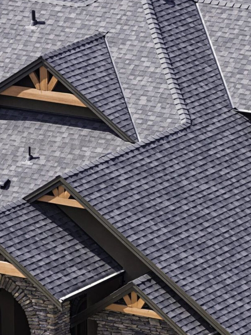 A close up of some roof shingles